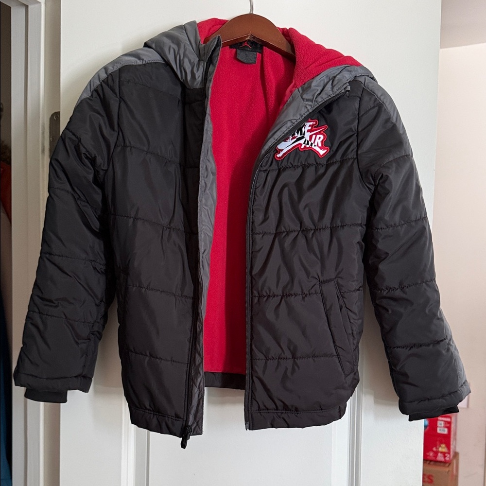 Nike Kids Black and Red Puffer Jacket